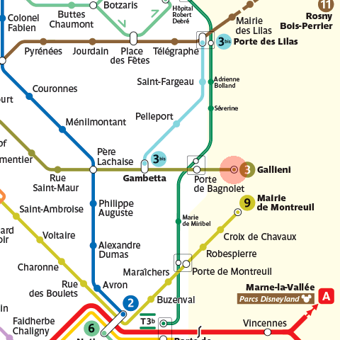 Gallieni station map