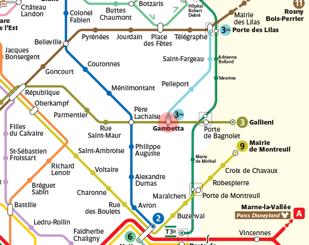 Gambetta station map