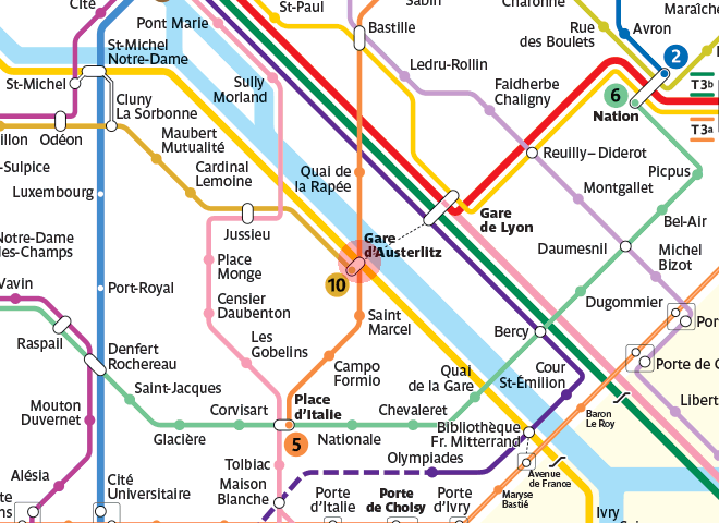 Gare d'Austerlitz station map