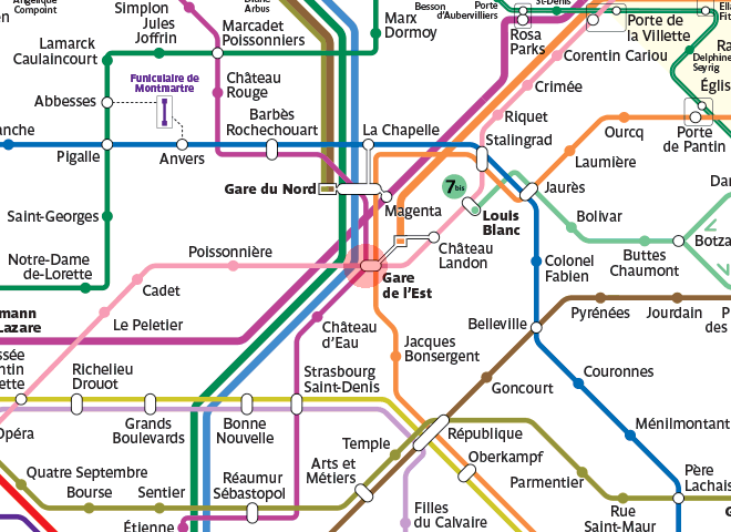Gare de l'Est station map