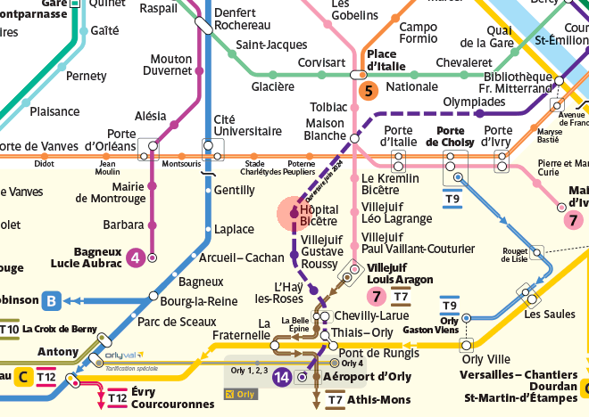 Hopital Bicetre station map