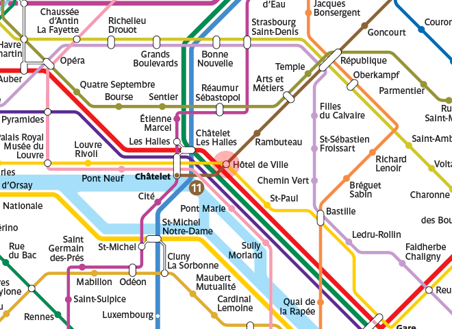 Hotel de Ville station map