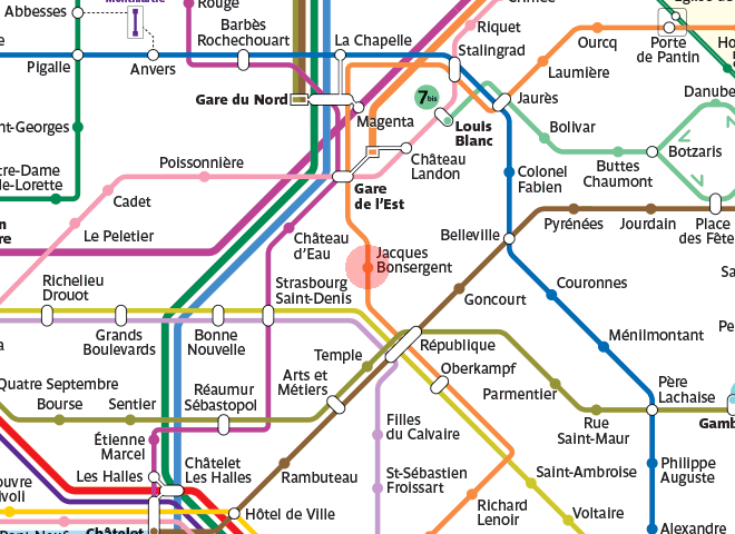 Jacques Bonsergent station map