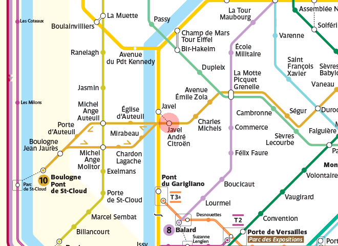 Javel Andre Citroen station map