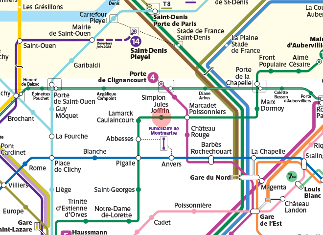 Jules Joffrin station map