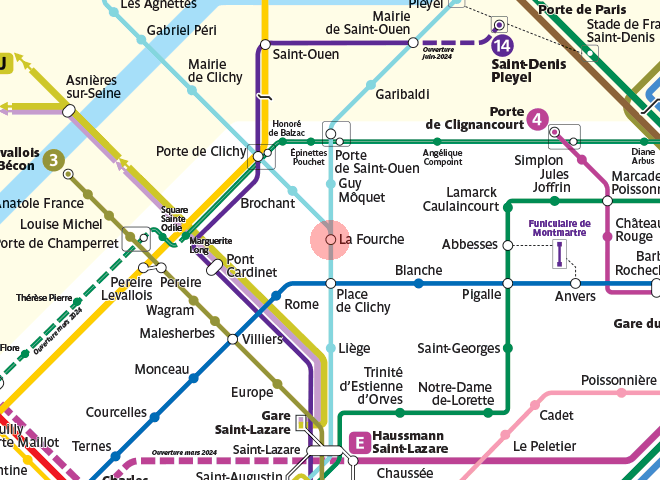 La Fourche station map