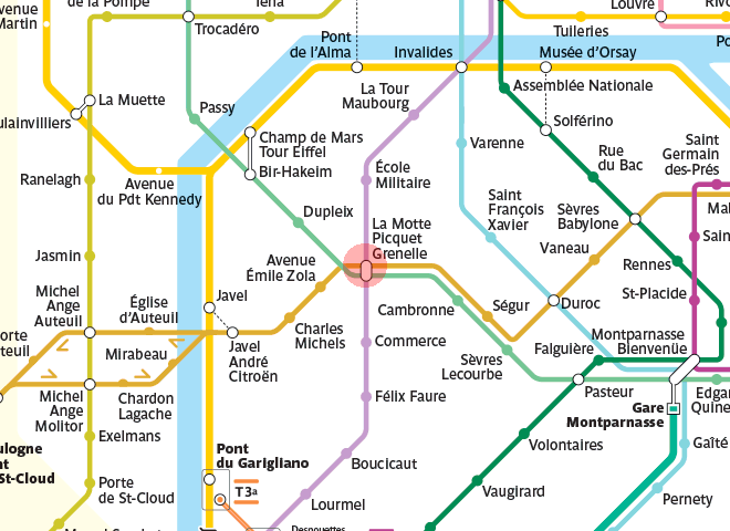 La Motte Picquet Grenelle station map