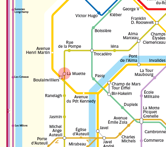 La Muette station map