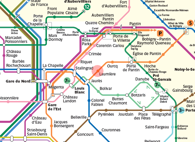 Laumiere station map