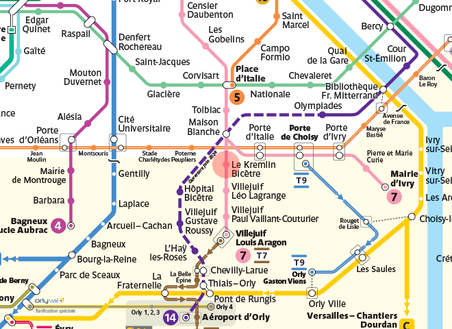 Le Kremlin-Bicetre station map