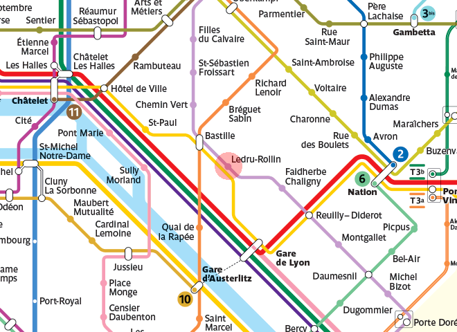 Ledru-Rollin station map