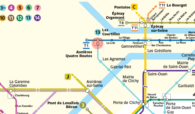 Les Courtilles station map