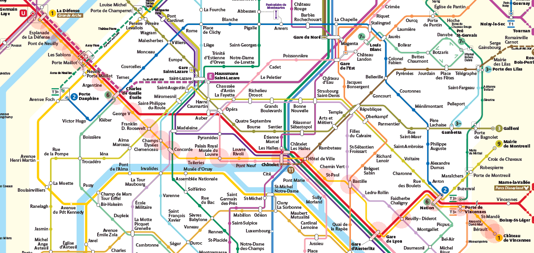 Paris Metro Line 1 map