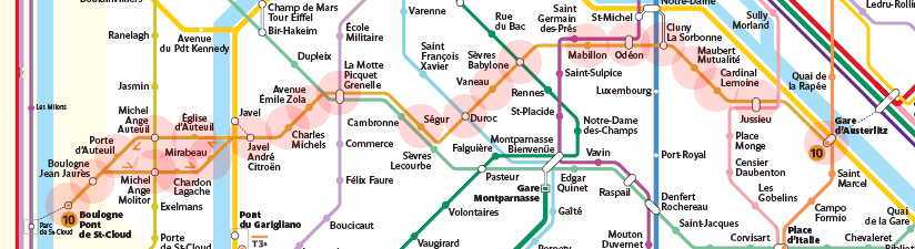 Paris Metro Line 10 map