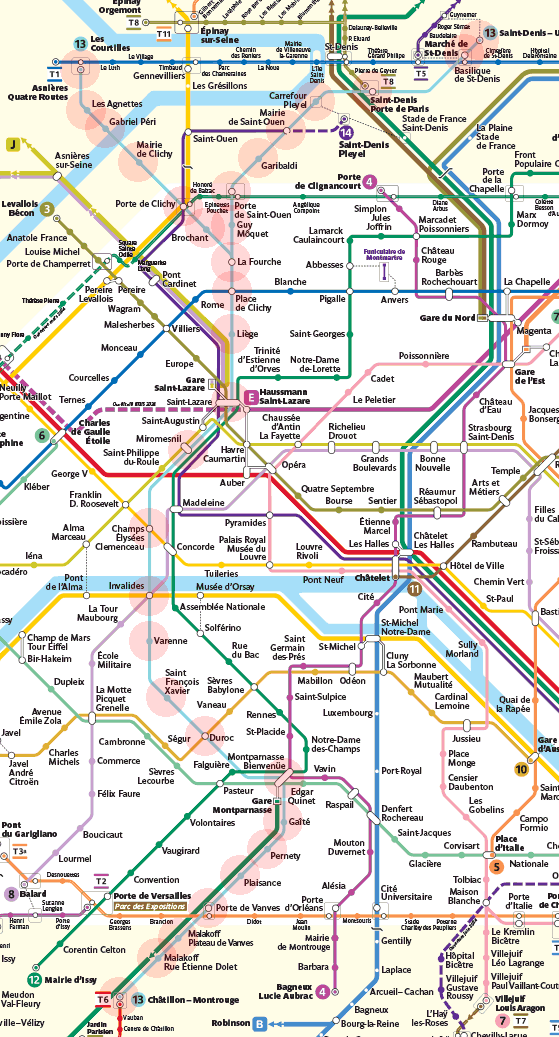 Paris Metro Line 13 map