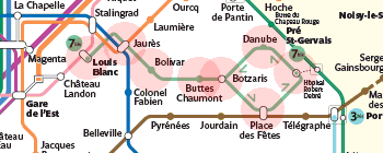 Paris Metro Line 7bis map