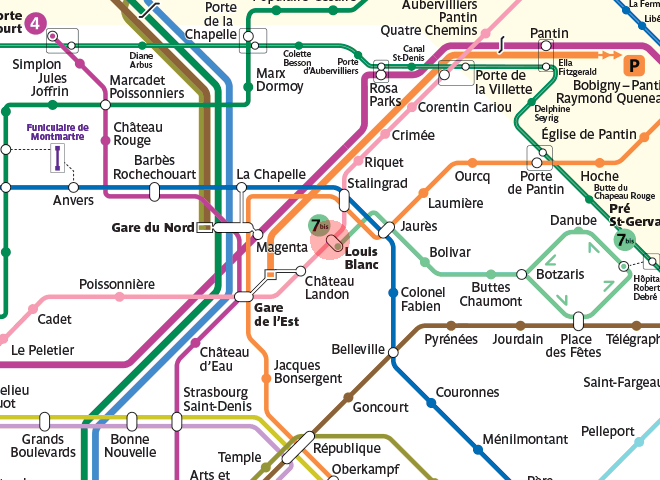 Louis Blanc station map