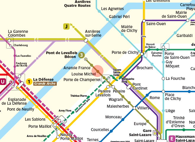 Louise Michel station map