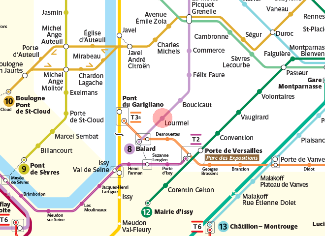 Lourmel station map