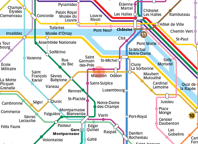 Mabillon station map