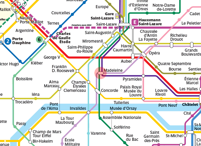 Madeleine station map