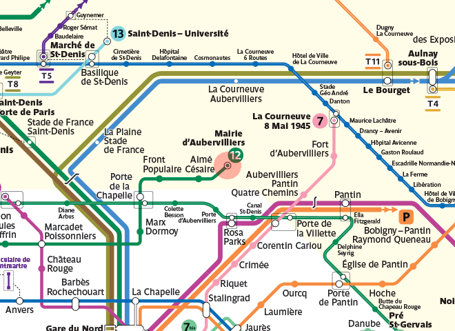 Mairie d'Aubervilliers station map