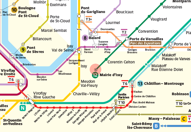 Mairie d'Issy station map