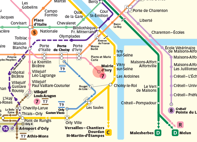 Mairie d'Ivry station map