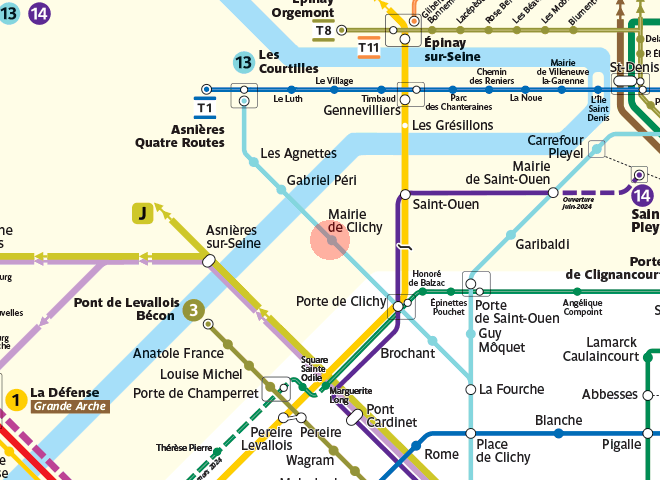 Mairie de Clichy station map