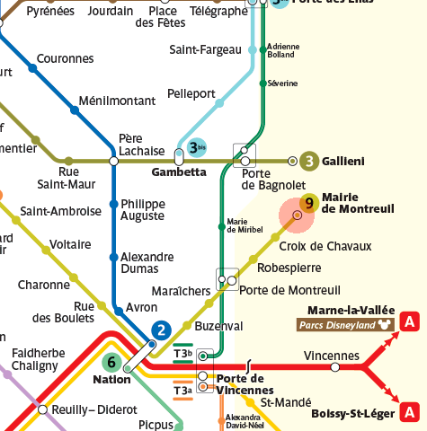 Mairie de Montreuil station map