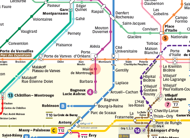 Mairie de Montrouge station map