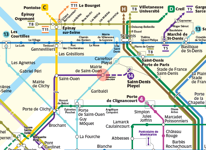 Mairie de Saint-Ouen station map