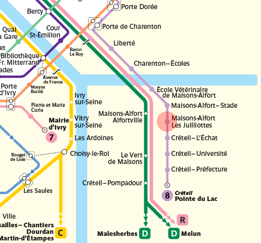 Maisons-Alfort - Les Juilliottes station map