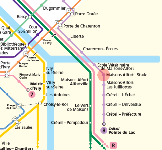 Maisons-Alfort - Stade station map