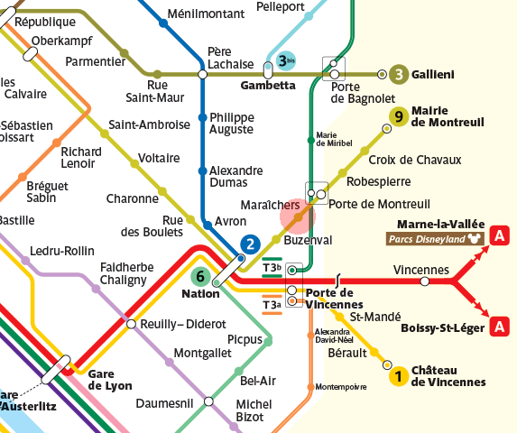 Maraichers station map
