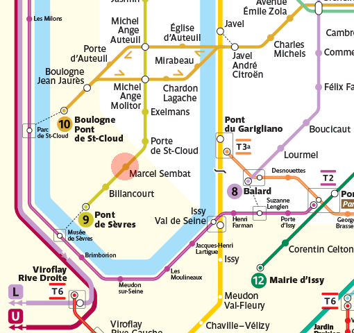 Marcel Sembat station map