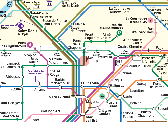 Marx Dormoy station map
