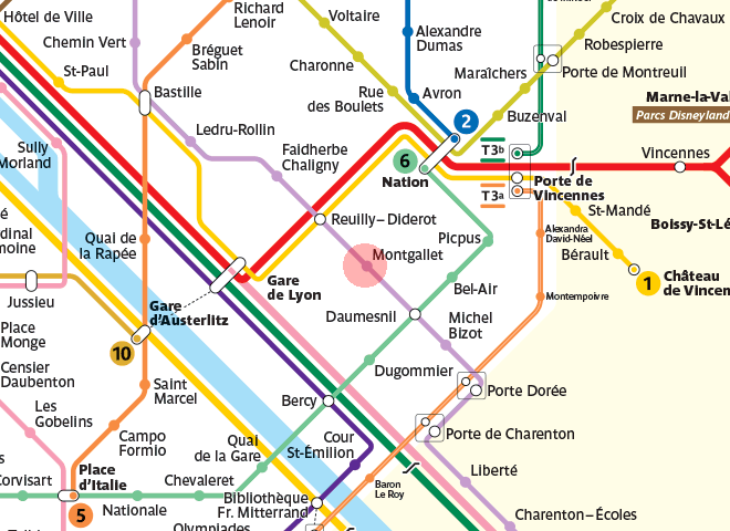 Montgallet station map