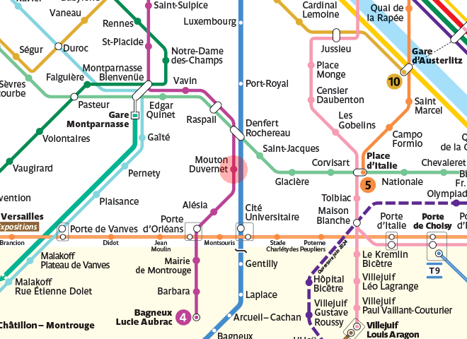 Mouton Duvernet station map