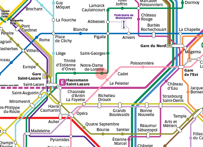 Notre-Dame de Lorette station map