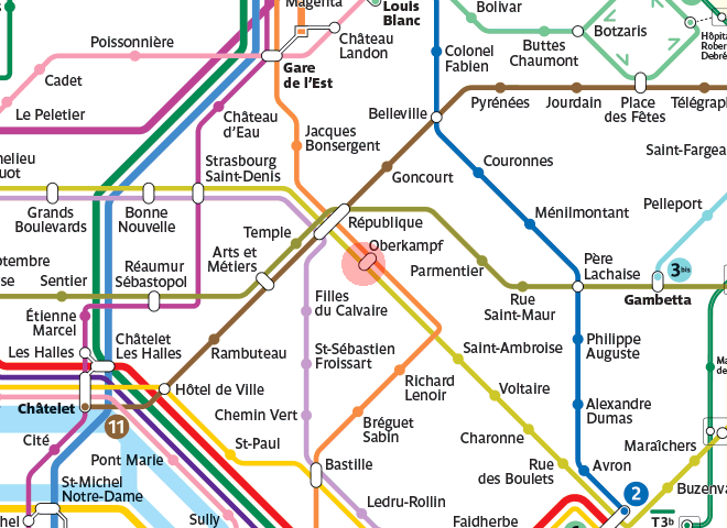 Oberkampf station map