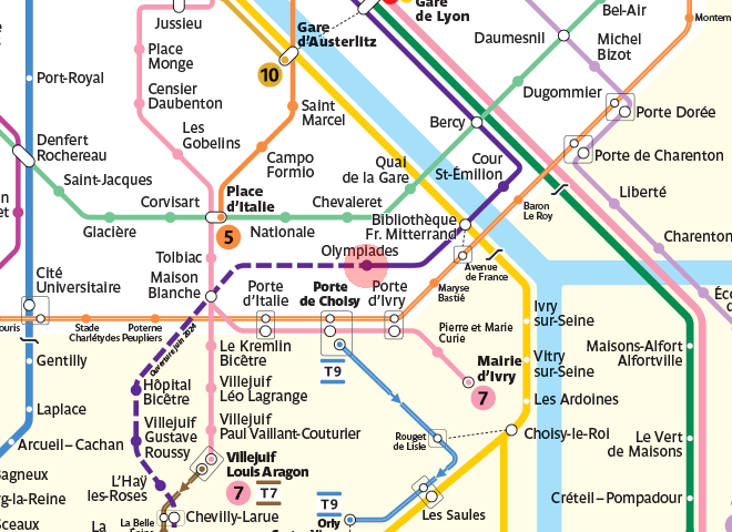 Olympiades station map