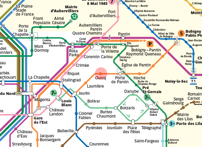 Ourcq station map