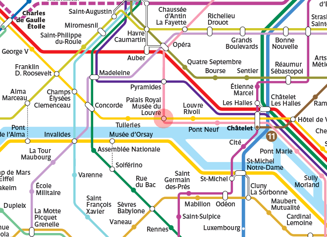 Palais Royal - Musee du Louvre station map