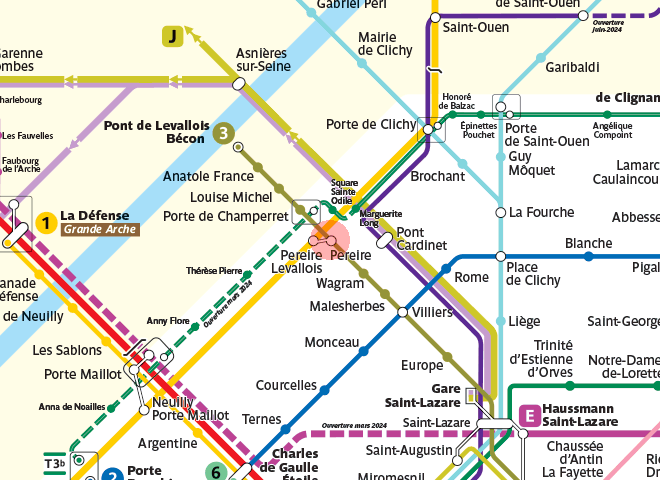 Pereire station map