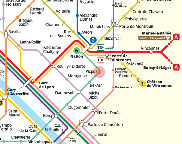 Picpus station map