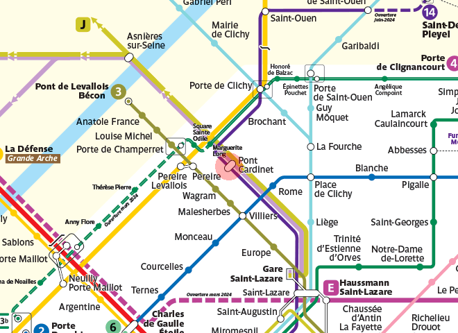 Pont Cardinet station map