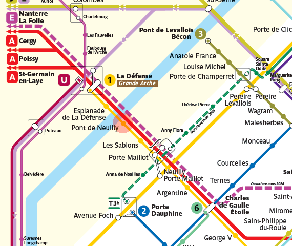 Pont de Neuilly station map