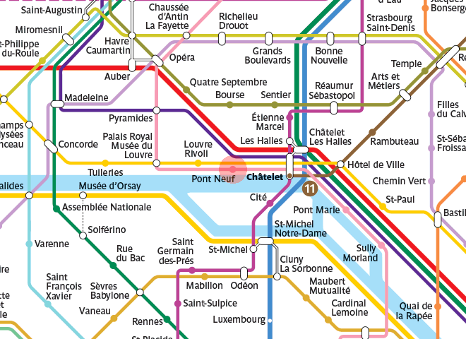 Pont Neuf station map