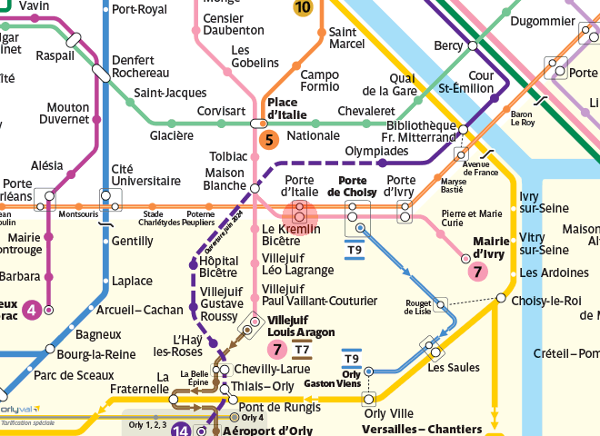 Porte d'Italie station map